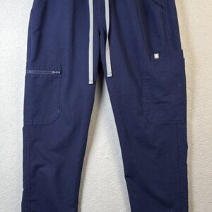 FIGS Technical Collection Yola Scrub Pants Women's Size S Blue Cargo 26x27 Nurse